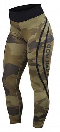 Better Bodies Camo High Tights - Dark Green Camo