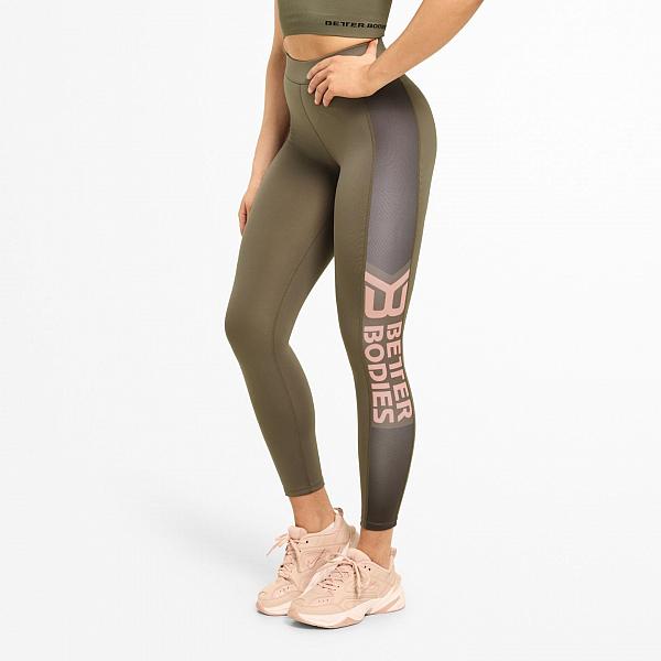 Better Bodies Chrystie High Tights - Washed Green Detail 2