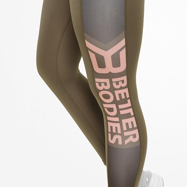 Better Bodies Chrystie High Tights - Washed Green Detail 5