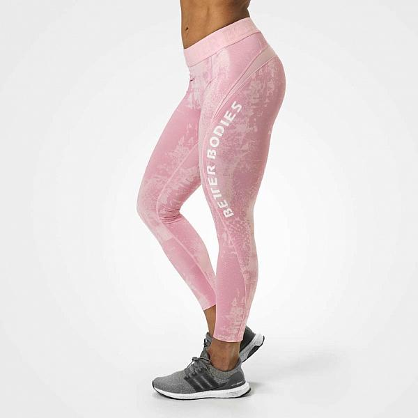 Better Bodies Gracie Curve Tights - Light Pink Print Detail 1