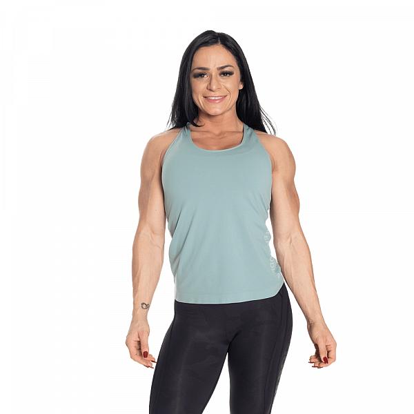 Better Bodies Seamless Mesh Tank - Teal Green Detail 1