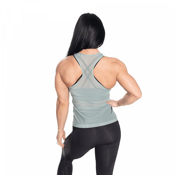 Better Bodies Seamless Mesh Tank - Teal Green Detail 3