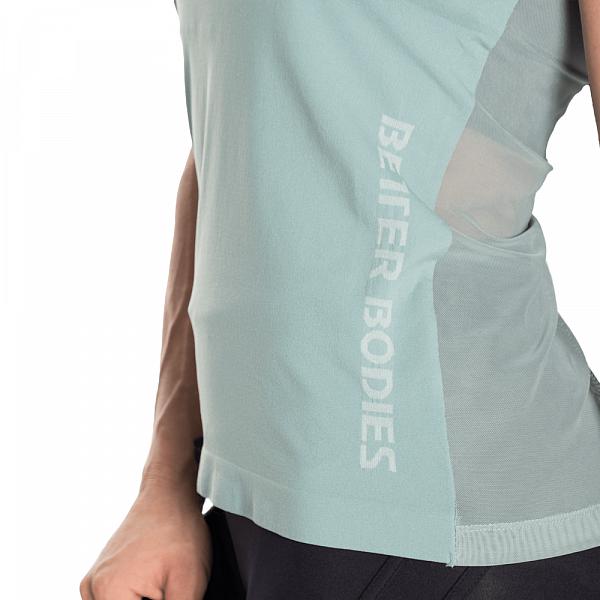 Better Bodies Seamless Mesh Tank - Teal Green Detail 4