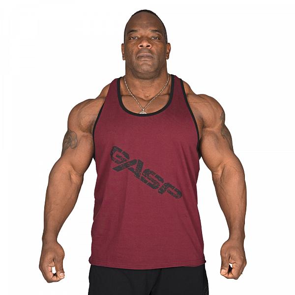 GASP Vintage T-back - Maroon Detail 1
