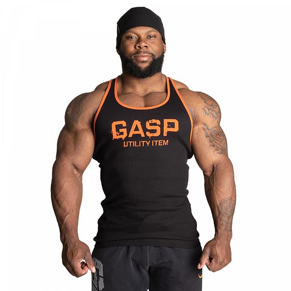 GASP Ribbed T-back - Black/Flame Detail 1