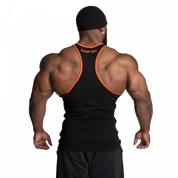 GASP Ribbed T-back - Black/Flame Detail 3