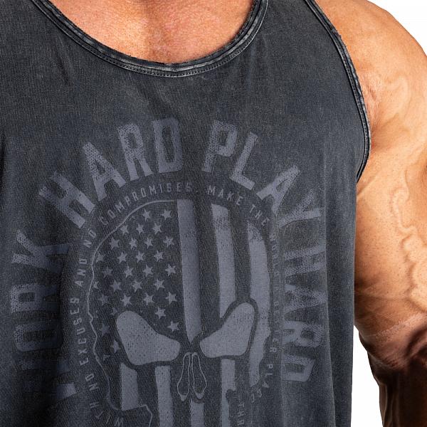 GASP Skull T-back - Washed Black Detail 4