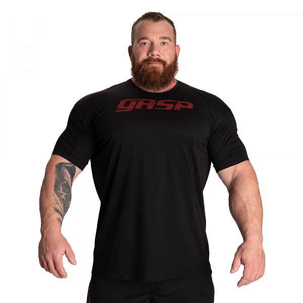 GASP Legacy Gym Tee - Black/Red Detail 1