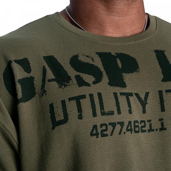 GASP Iron Thermal Tee - Washed Green Detail 3
