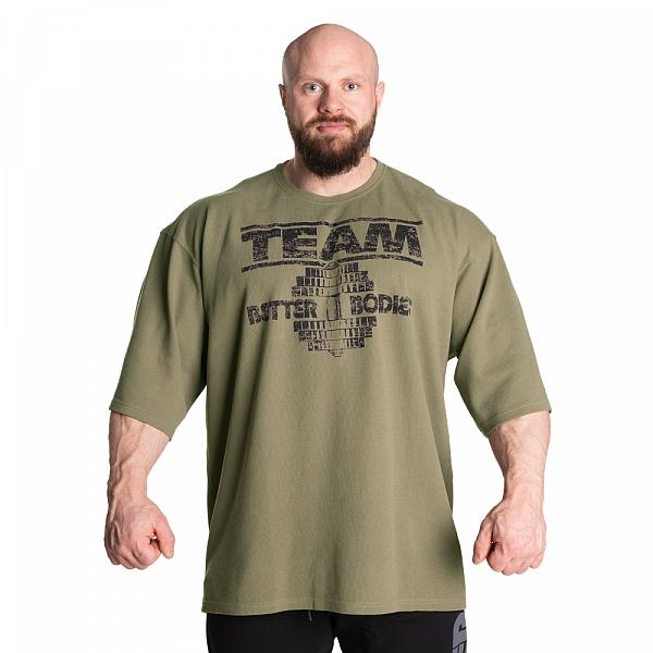 Better Bodies Team Iron Thermal Tee - Washed Green Detail 1