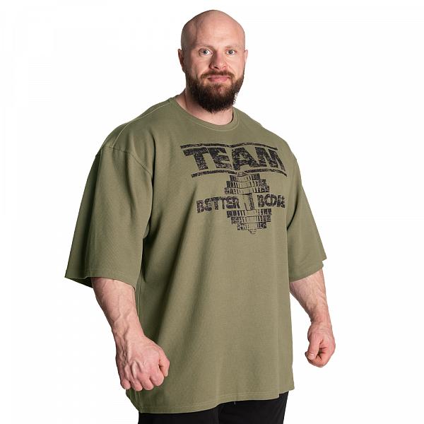 Better Bodies Team Iron Thermal Tee - Washed Green Detail 3