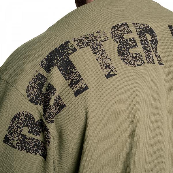 Better Bodies Team Iron Thermal Tee - Washed Green Detail 5