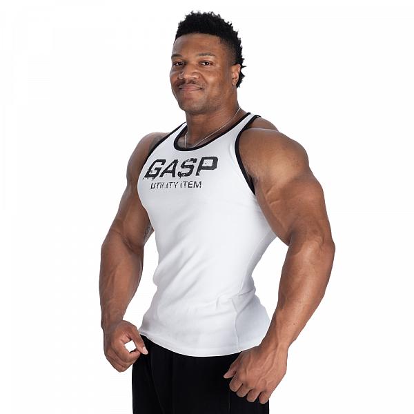 GASP Ribbed T-back - White Detail 3