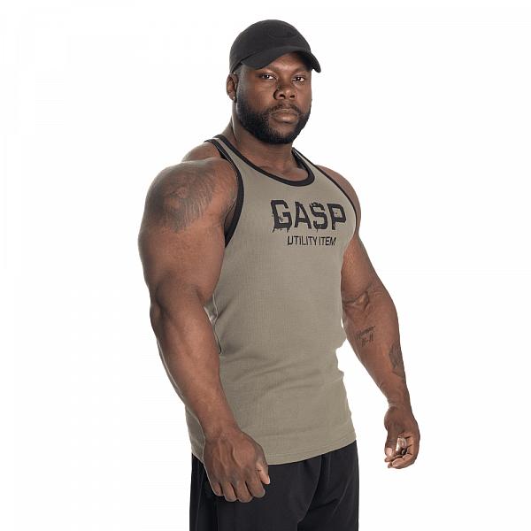 GASP Ribbed T-back - Washed Green Detail 3