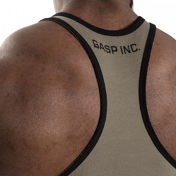 GASP Ribbed T-back - Washed Green Detail 6